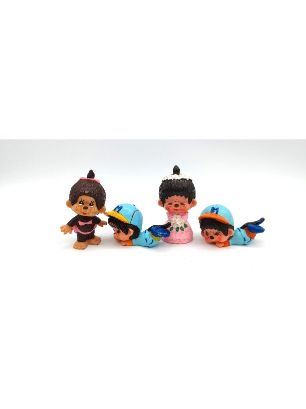 Monchhichi Sekiguchi Figures Hong Kong Lot of 4 Figurines VTG 1979